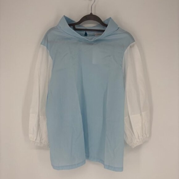 Harshman “Perry” Colorblock Funnel-Neck Tunic in White & Blue – NWT – 3X - Picture 6 of 10